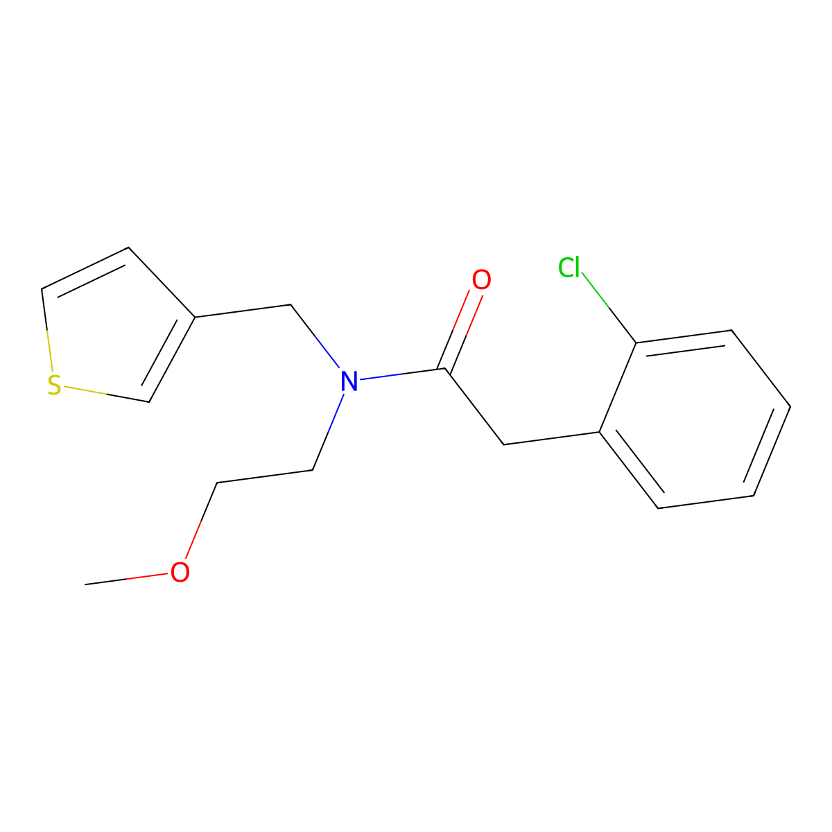 2-(2-chlorophenyl)-N-(2-methoxyethyl)-N-(thiophen-3-ylmethyl)acetamide molecular structure, CAS 1219901-93-5
