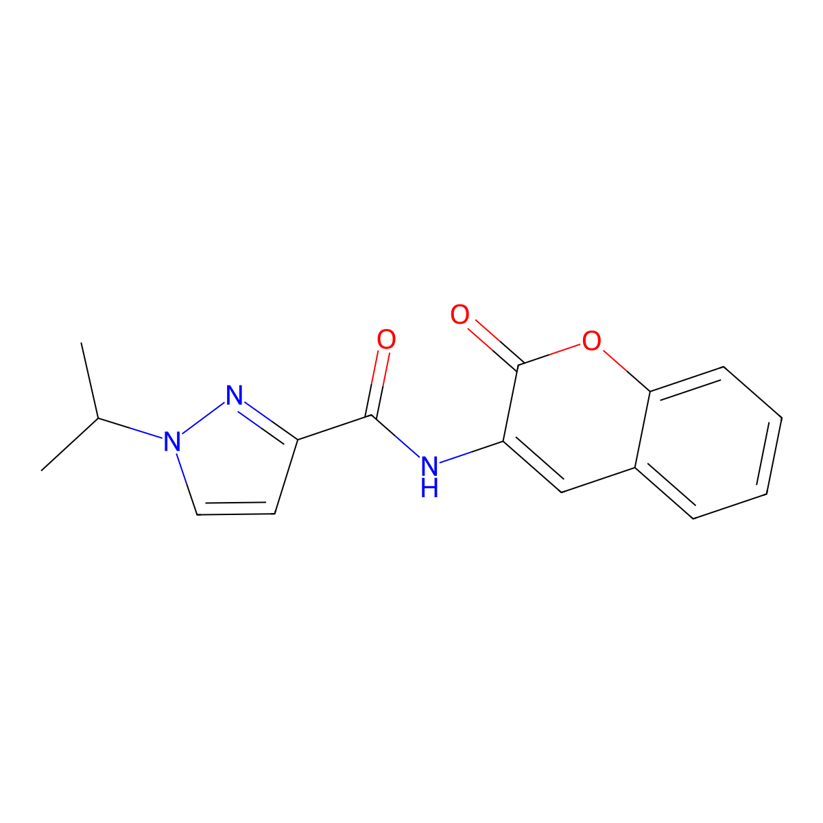 1-isopropyl-N-(2-oxo-2H-chromen-3-yl)-1H-pyrazole-3-carboxamide molecular structure, CAS 1219901-95-7