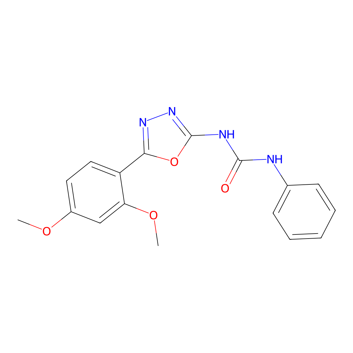 1-(5-(2,4-Dimethoxyphenyl)-1,3,4-oxadiazol-2-yl)-3-phenylurea molecular structure, CAS 1219901-96-8