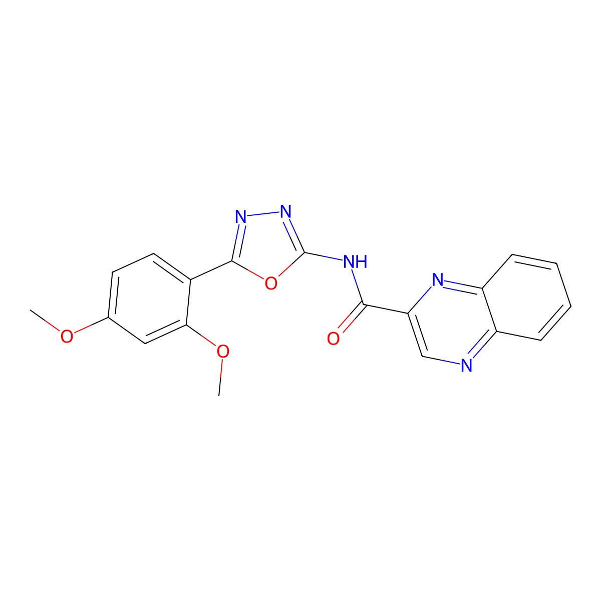 N-[5-(2,4-dimethoxyphenyl)-1,3,4-oxadiazol-2-yl]quinoxaline-2-carboxamide molecular structure, CAS 1219901-99-1
