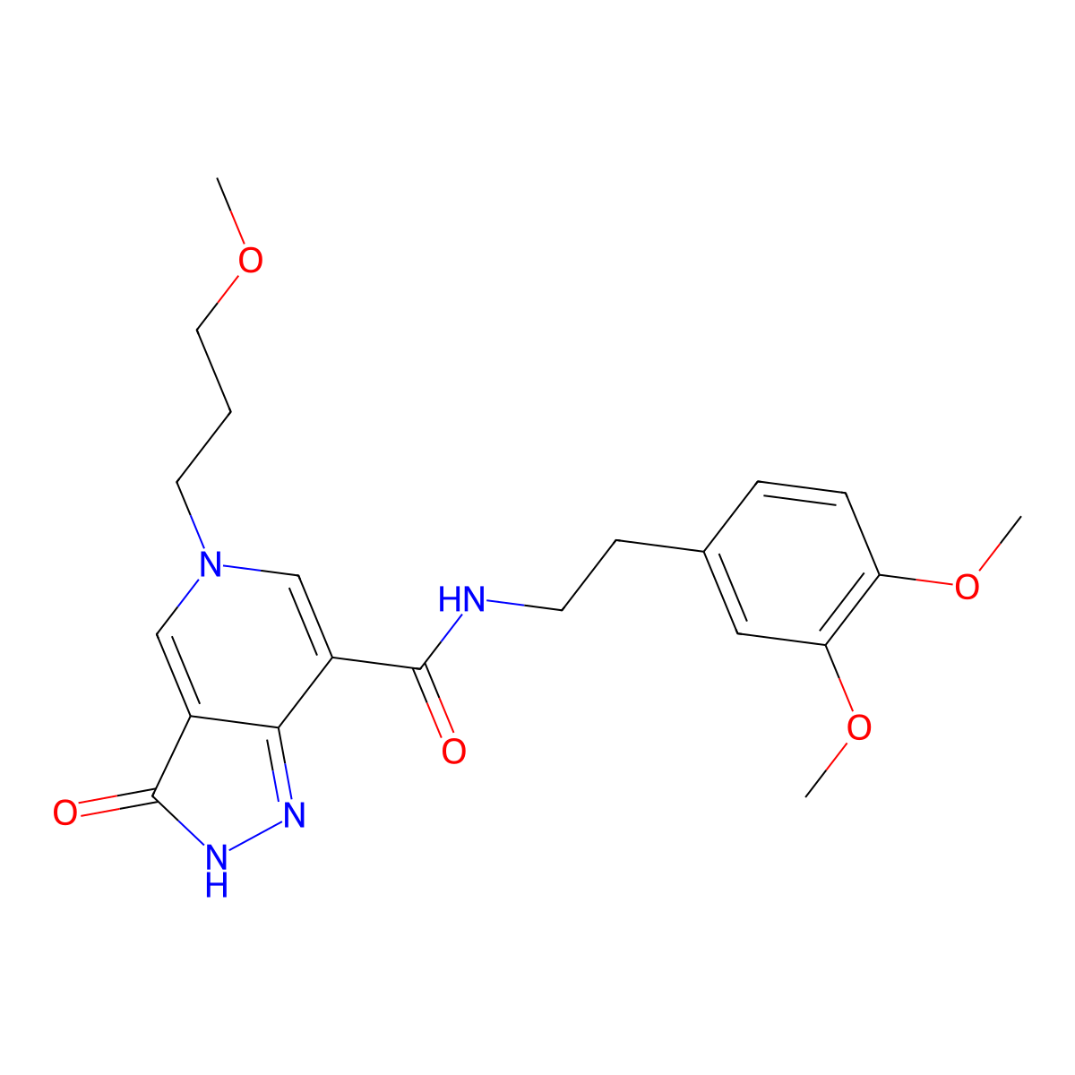 N-(3,4-dimethoxyphenethyl)-5-(3-methoxypropyl)-3-oxo-3,5-dihydro-2H-pyrazolo[4,3-c]pyridine-7-carboxamide molecular structure, CAS 1219902-03-0