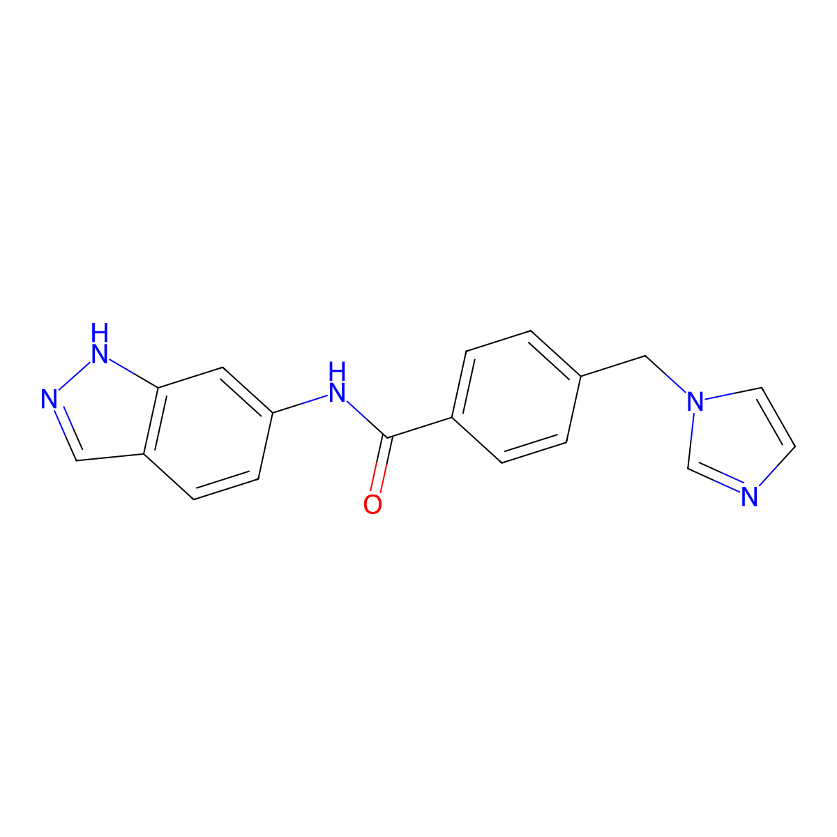 4-((1H-imidazol-1-yl)methyl)-N-(1H-indazol-6-yl)benzamide molecular structure, CAS 1219902-08-5