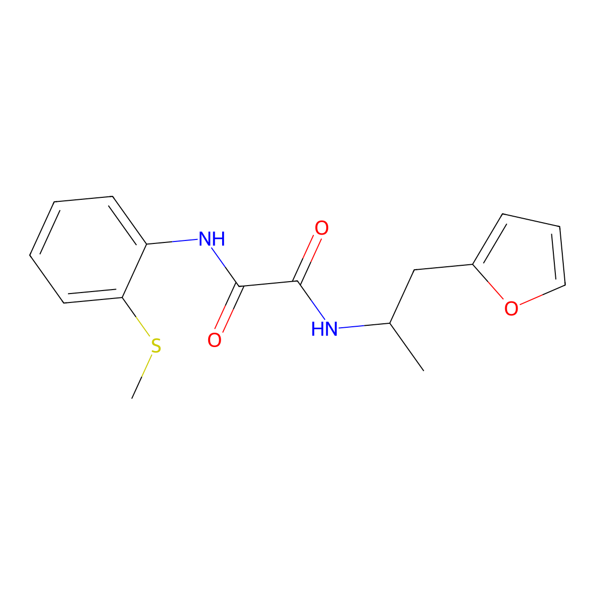 N1-(1-(furan-2-yl)propan-2-yl)-N2-(2-(methylthio)phenyl)oxalamide molecular structure, CAS 1219902-11-0
