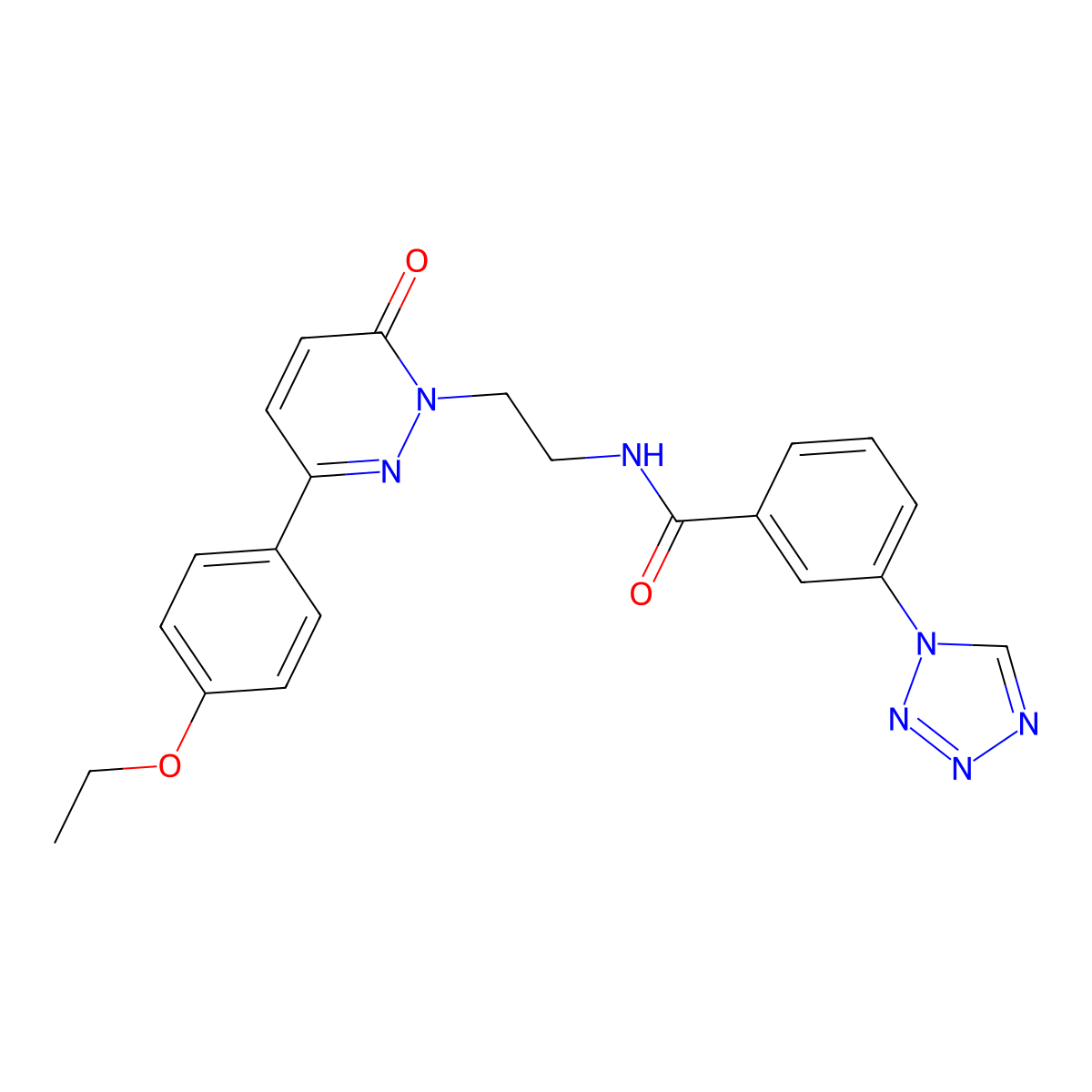 N-(2-(3-(4-ethoxyphenyl)-6-oxopyridazin-1(6H)-yl)ethyl)-3-(1H-tetrazol-1-yl)benzamide molecular structure, CAS 1219902-20-1