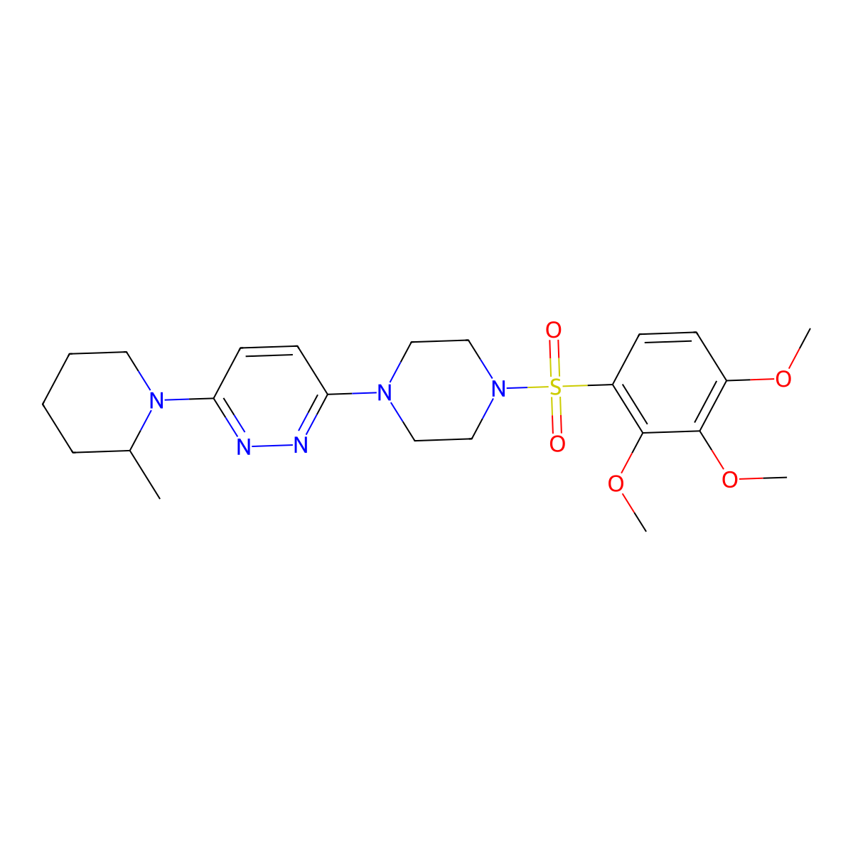 3-(2-Methylpiperidin-1-yl)-6-(4-((2,3,4-trimethoxyphenyl)sulfonyl)piperazin-1-yl)pyridazine molecular structure, CAS 1219902-26-7
