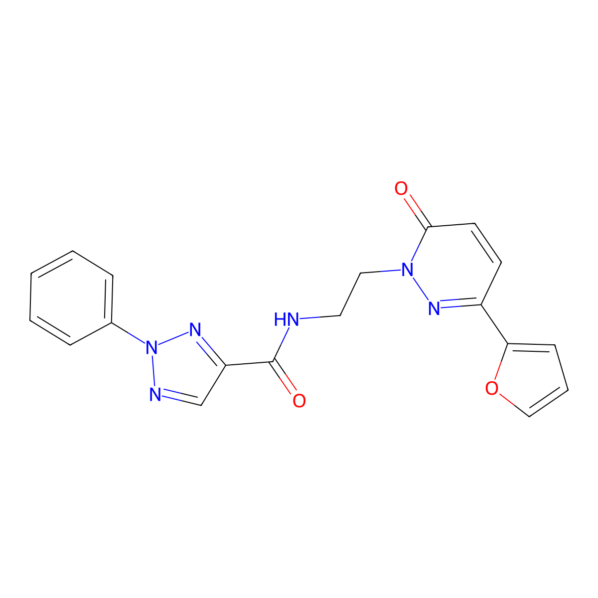 N-(2-(3-(furan-2-yl)-6-oxopyridazin-1(6H)-yl)ethyl)-2-phenyl-2H-1,2,3-triazole-4-carboxamide molecular structure, CAS 1219902-34-7