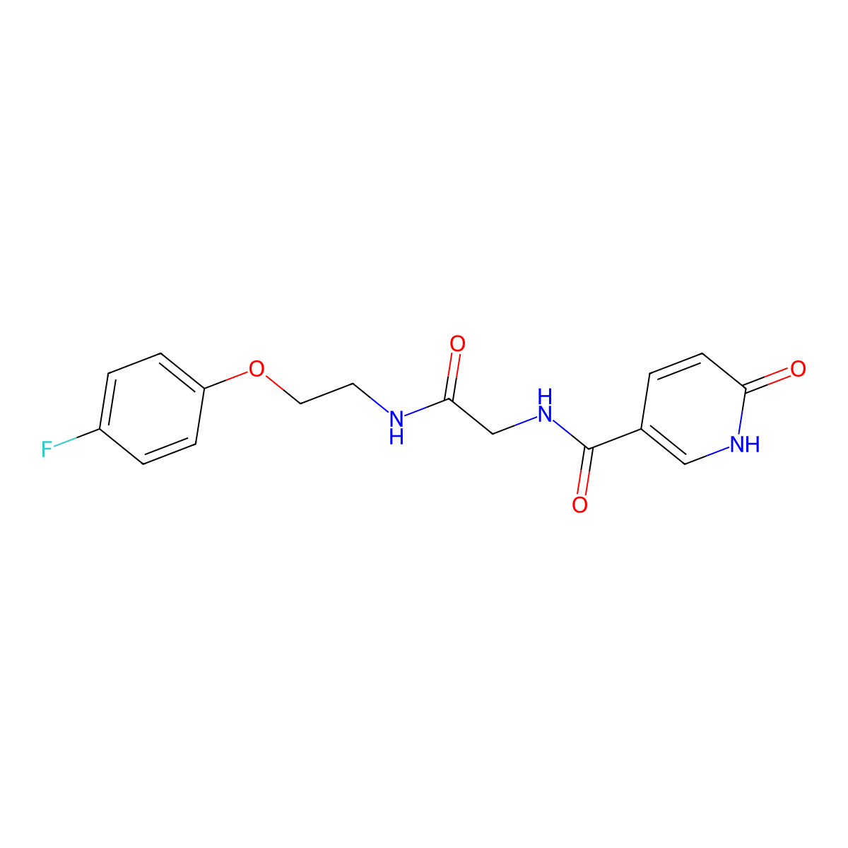 N-(2-((2-(4-fluorophenoxy)ethyl)amino)-2-oxoethyl)-6-oxo-1,6-dihydropyridine-3-carboxamide molecular structure, CAS 1219902-61-0