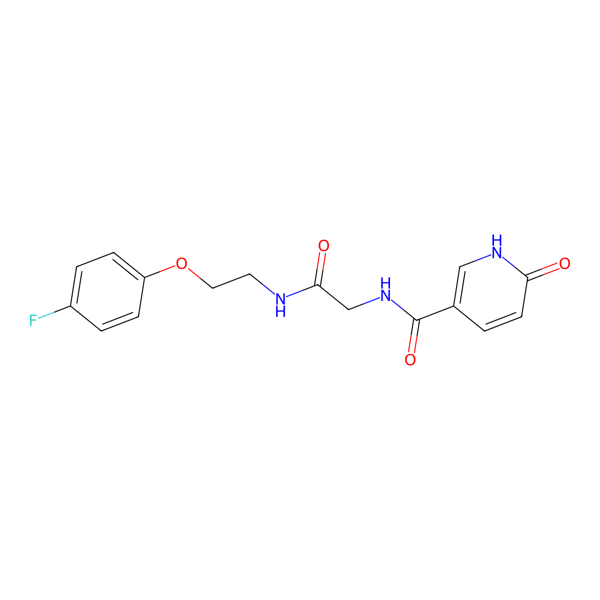 N-(2-((2-(4-fluorophenoxy)ethyl)amino)-2-oxoethyl)-6-oxo-1,6-dihydropyridine-3-carboxamide molecular structure, CAS 1219902-61-0