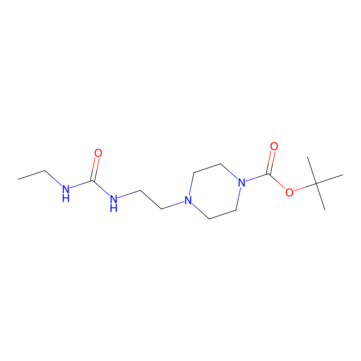 Tert-butyl 4-(2-(3-ethylureido)ethyl)piperazine-1-carboxylate molecular structure, CAS 1219902-63-2