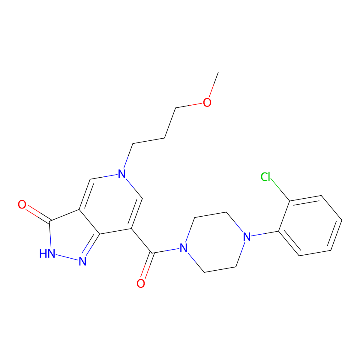 7-(4-(2-chlorophenyl)piperazine-1-carbonyl)-5-(3-methoxypropyl)-2H-pyrazolo[4,3-c]pyridin-3(5H)-one molecular structure, CAS 1219902-69-8