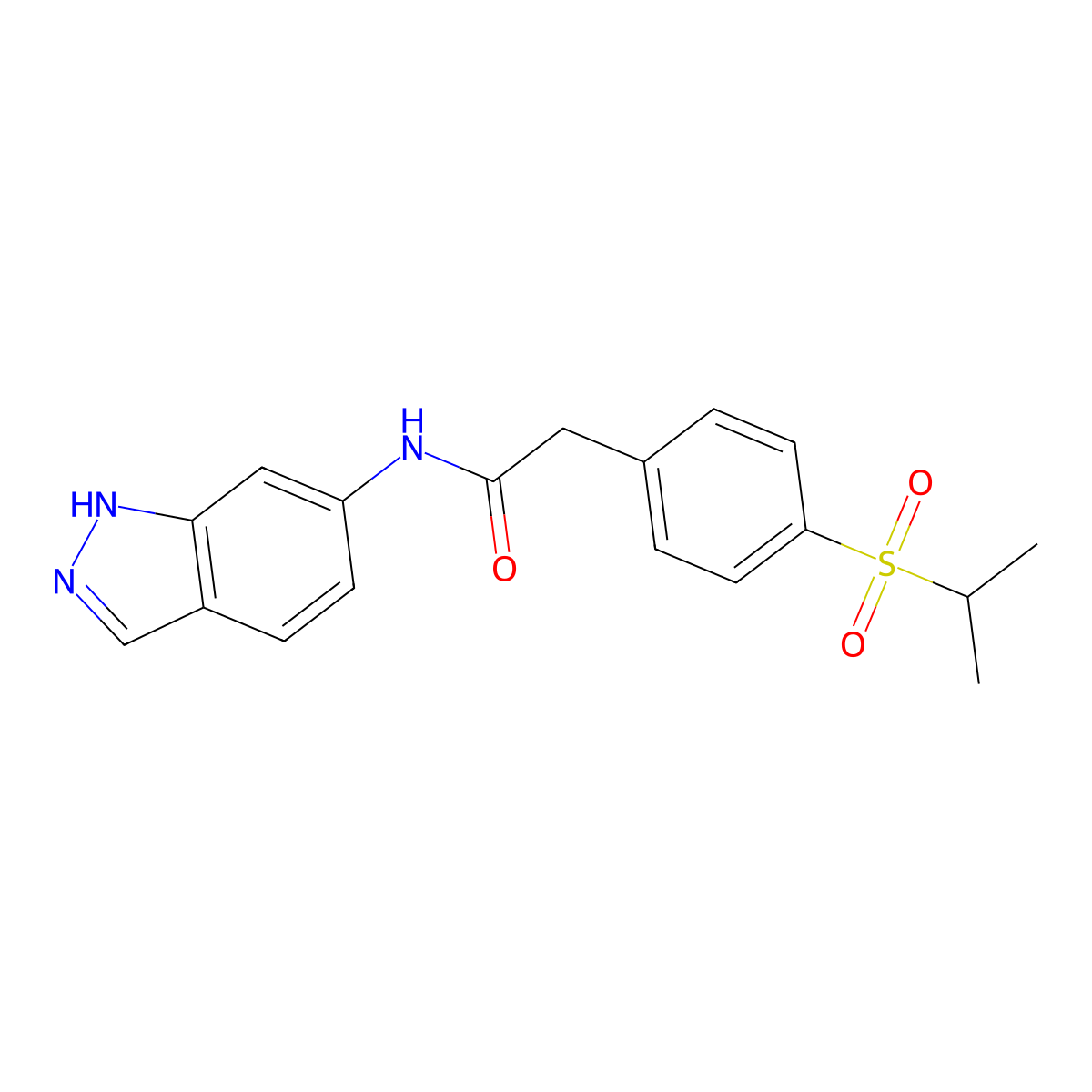 N-(1H-indazol-6-yl)-2-(4-(isopropylsulfonyl)phenyl)acetamide molecular structure, CAS 1219902-73-4