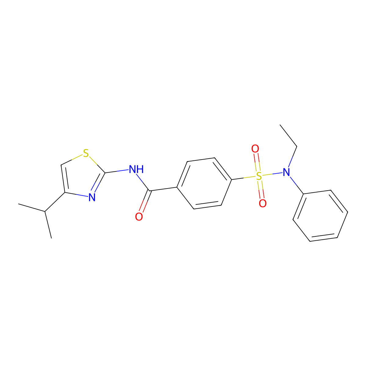 4-(N-ethyl-N-phenylsulfamoyl)-N-(4-isopropylthiazol-2-yl)benzamide molecular structure, CAS 1219902-75-6
