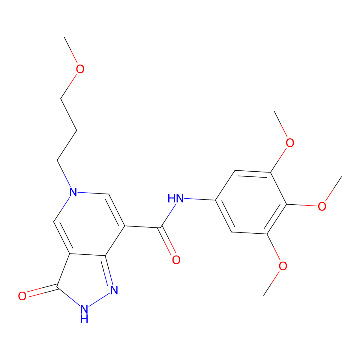 5-(3-methoxypropyl)-3-oxo-N-(3,4,5-trimethoxyphenyl)-3,5-dihydro-2H-pyrazolo[4,3-c]pyridine-7-carboxamide molecular structure, CAS 1219902-80-3