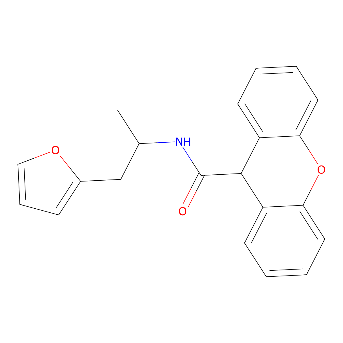 N-[1-(furan-2-yl)propan-2-yl]-9H-xanthene-9-carboxamide molecular structure, CAS 1219902-81-4