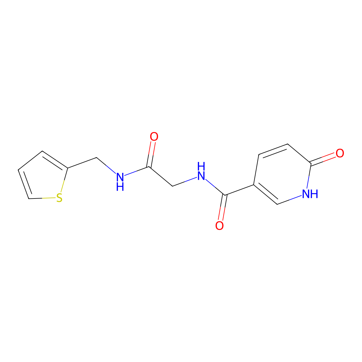 2-[(6-oxo-1,6-dihydropyridin-3-yl)formamido]-N-[(thiophen-2-yl)methyl]acetamide molecular structure, CAS 1219902-90-5