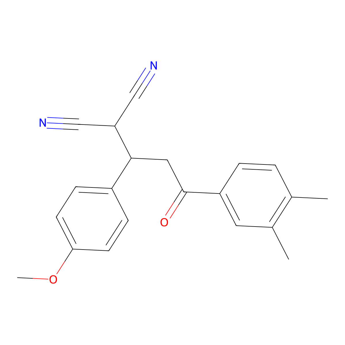 2-(3-(3,4-Dimethylphenyl)-1-(4-methoxyphenyl)-3-oxopropyl)malononitrile molecular structure, CAS 1219903-06-6