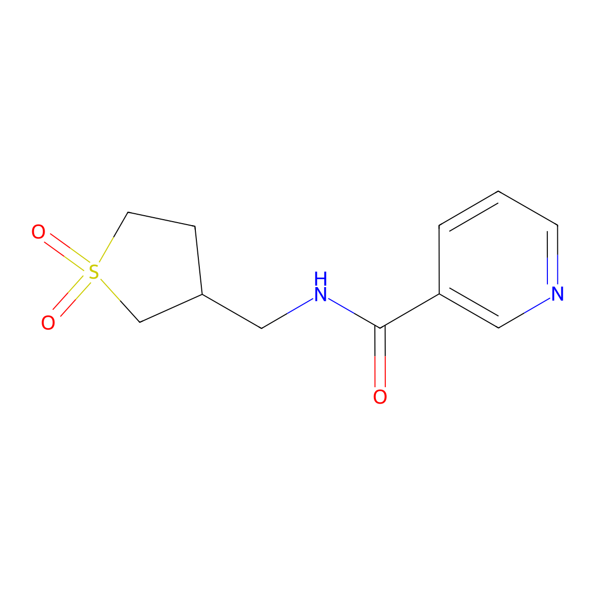 N-[(1,1-dioxo-1lambda6-thiolan-3-yl)methyl]pyridine-3-carboxamide molecular structure, CAS 1219903-17-9
