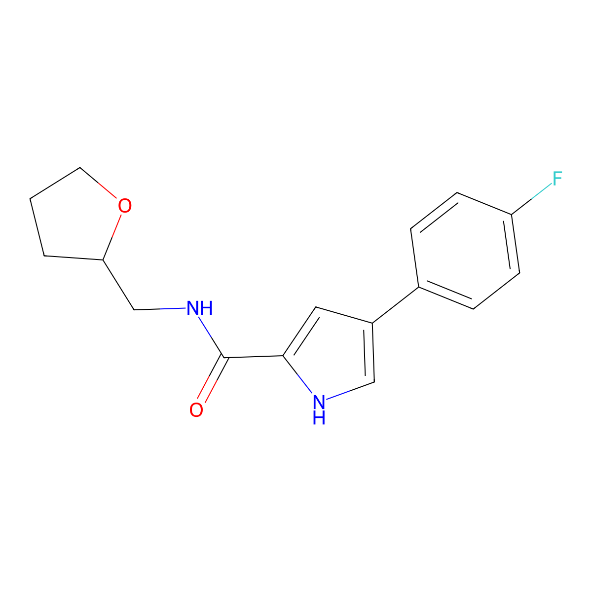 4-(4-fluorophenyl)-N-((tetrahydrofuran-2-yl)methyl)-1H-pyrrole-2-carboxamide molecular structure, CAS 1219903-24-8