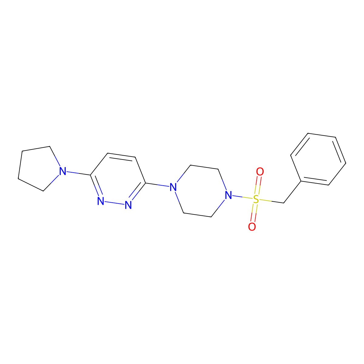 3-(4-(Benzylsulfonyl)piperazin-1-yl)-6-(pyrrolidin-1-yl)pyridazine molecular structure, CAS 1219903-38-4