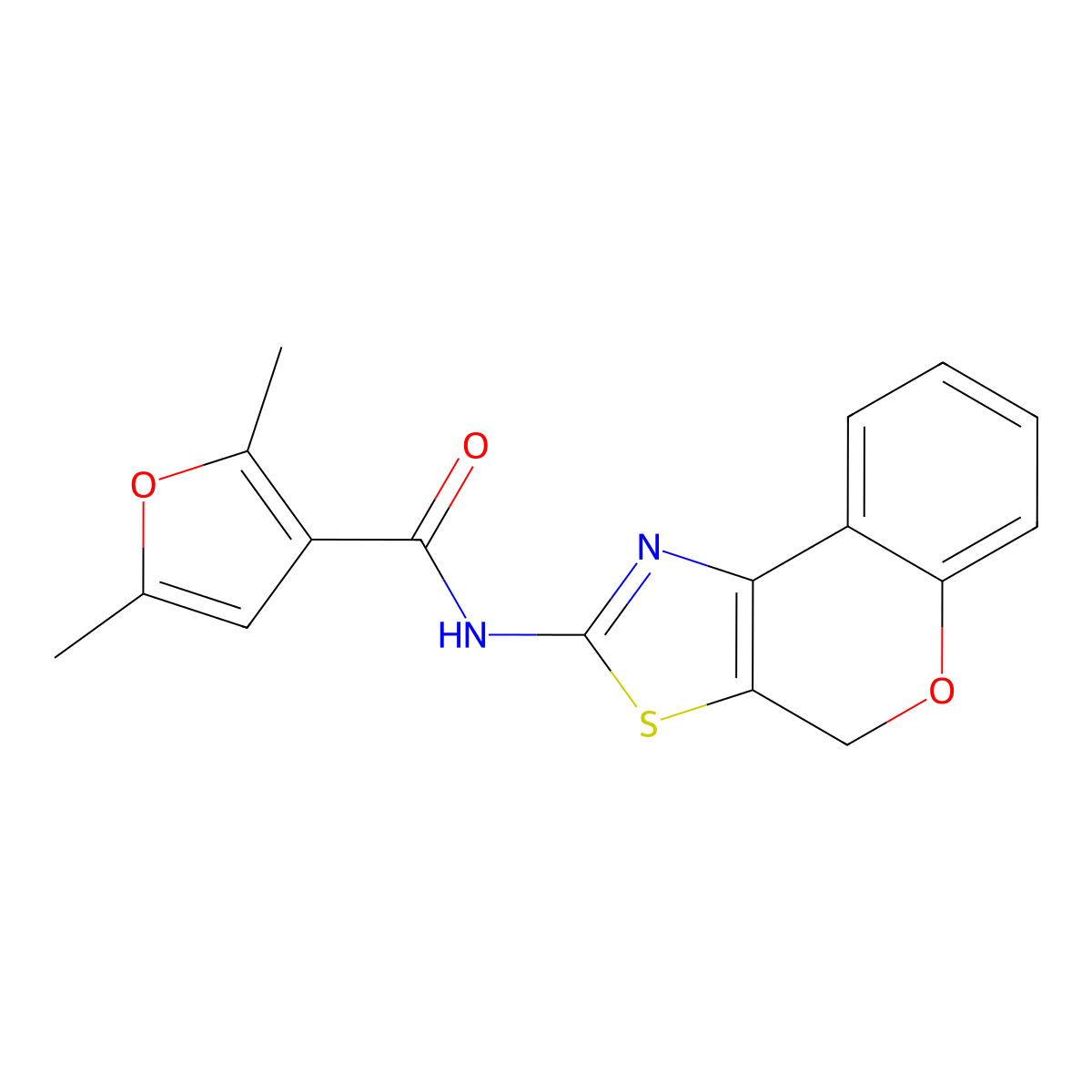 N-(4H-chromeno[4,3-d]thiazol-2-yl)-2,5-dimethylfuran-3-carboxamide molecular structure, CAS 1219903-40-8
