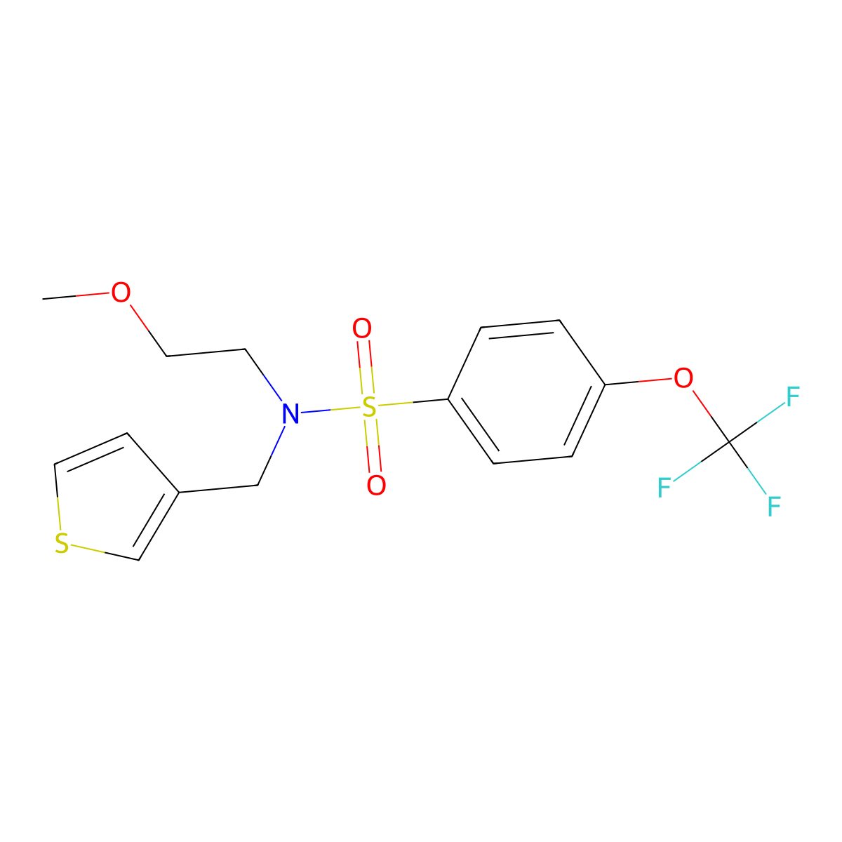 N-(2-methoxyethyl)-N-(thiophen-3-ylmethyl)-4-(trifluoromethoxy)benzenesulfonamide molecular structure, CAS 1219903-46-4