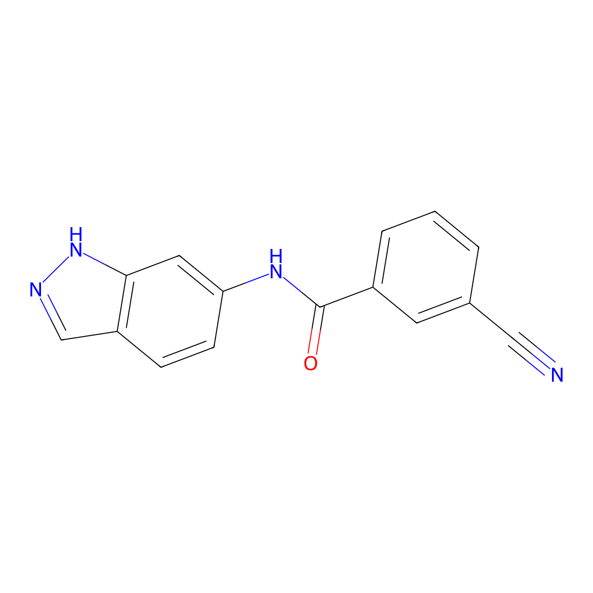 3-cyano-N-(1H-indazol-6-yl)benzamide molecular structure, CAS 1219903-48-6