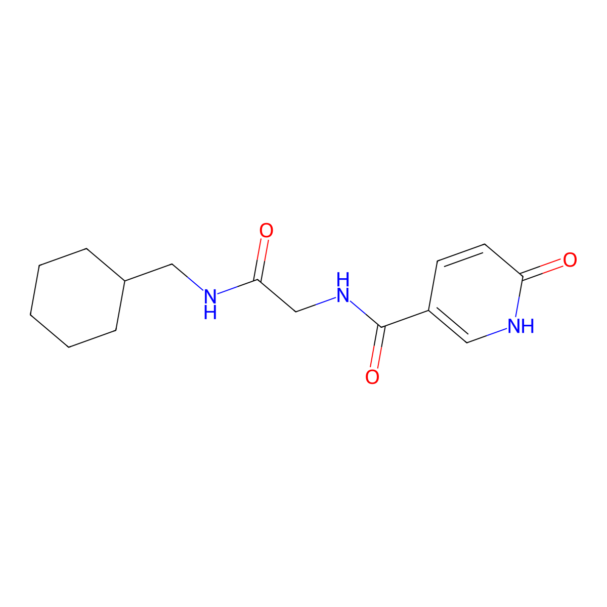 N-(2-((cyclohexylmethyl)amino)-2-oxoethyl)-6-oxo-1,6-dihydropyridine-3-carboxamide molecular structure, CAS 1219903-69-1