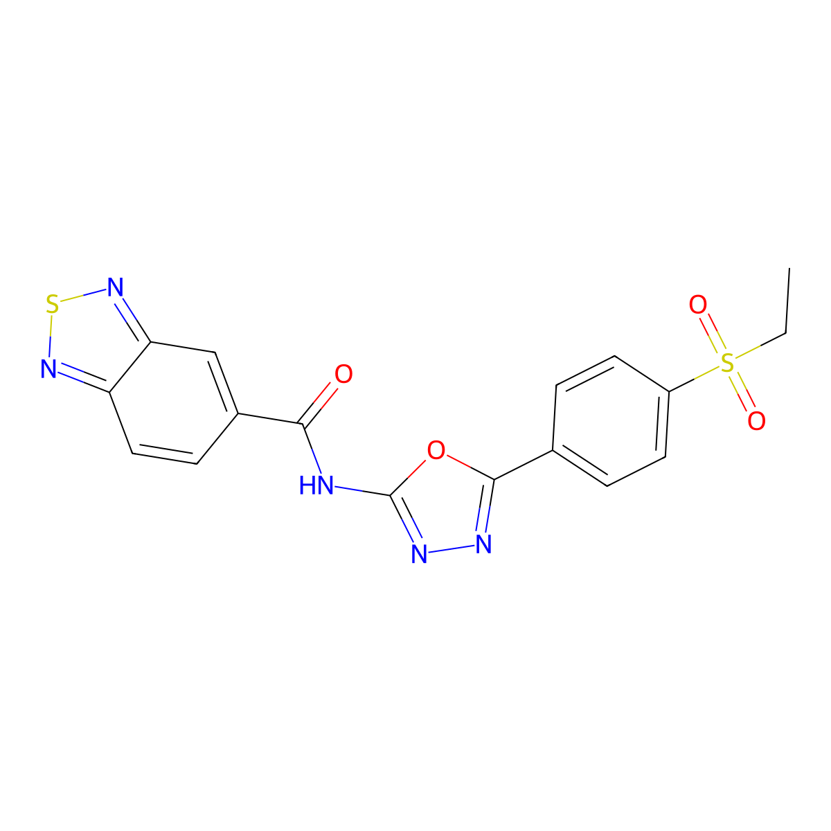 N-(5-(4-(ethylsulfonyl)phenyl)-1,3,4-oxadiazol-2-yl)benzo[c][1,2,5]thiadiazole-5-carboxamide molecular structure, CAS 1219903-78-2