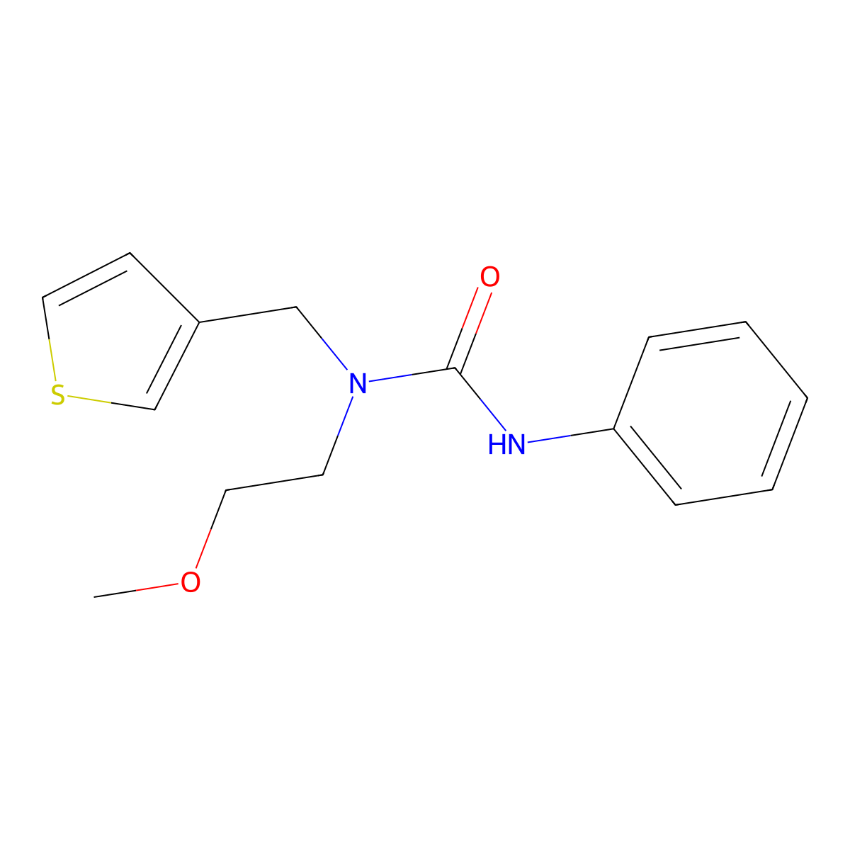 1-(2-Methoxyethyl)-3-phenyl-1-(thiophen-3-ylmethyl)urea molecular structure, CAS 1219903-80-6