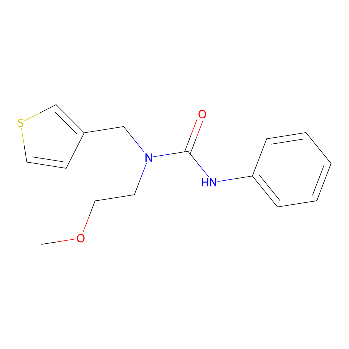 1-(2-Methoxyethyl)-3-phenyl-1-(thiophen-3-ylmethyl)urea molecular structure, CAS 1219903-80-6