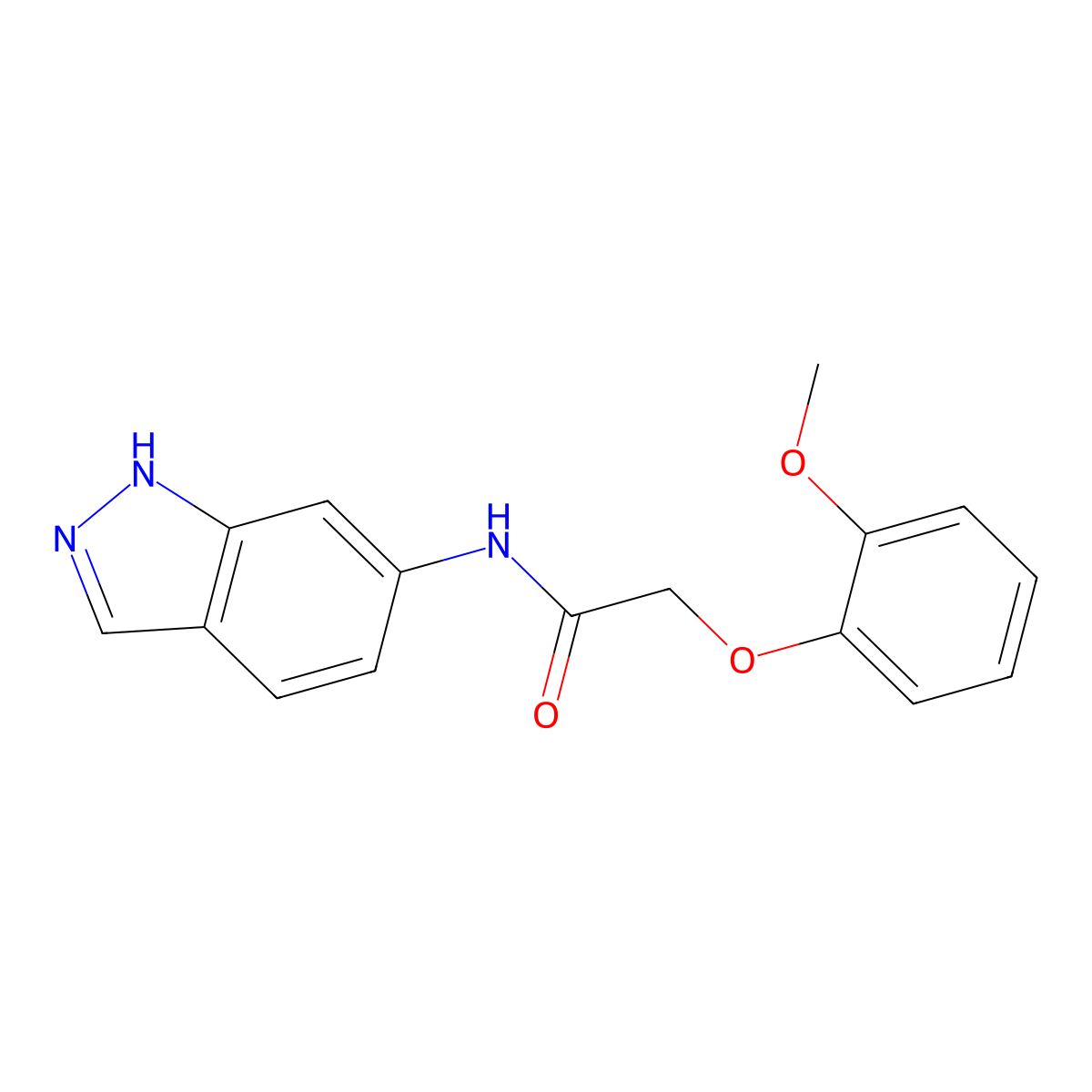 N-(1H-indazol-6-yl)-2-(2-methoxyphenoxy)acetamide molecular structure, CAS 1219904-12-7