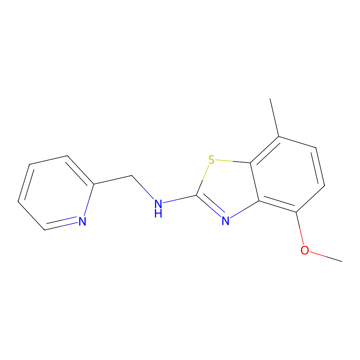 4-methoxy-7-methyl-N-(pyridin-2-ylmethyl)benzo[d]thiazol-2-amine molecular structure, CAS 1219904-30-9