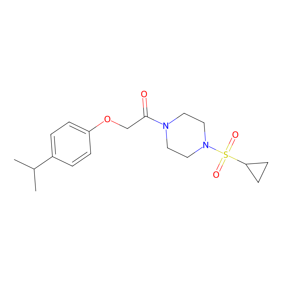 1-(4-(Cyclopropylsulfonyl)piperazin-1-yl)-2-(4-isopropylphenoxy)ethanone molecular structure, CAS 1219905-32-4
