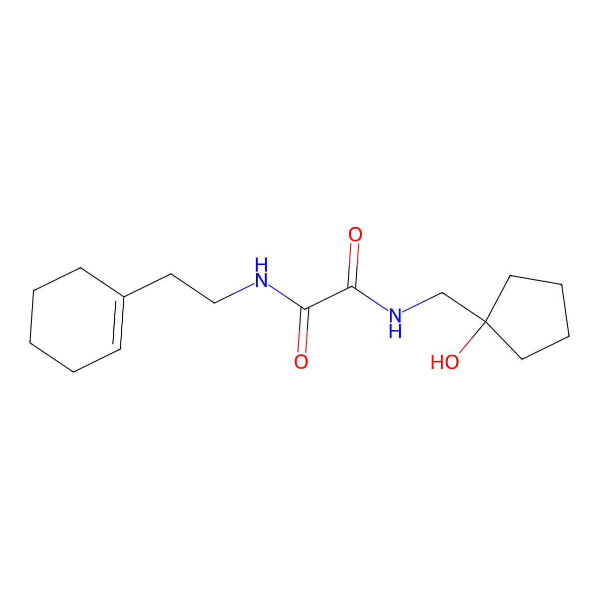 N1-(2-(cyclohex-1-en-1-yl)ethyl)-N2-((1-hydroxycyclopentyl)methyl)oxalamide molecular structure, CAS 1219905-43-7