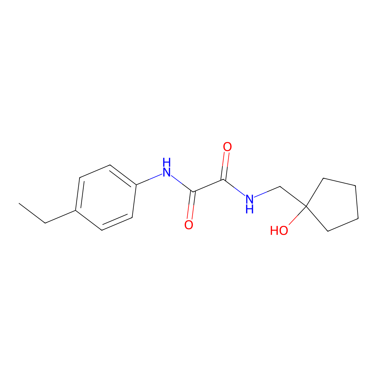 N1-(4-ethylphenyl)-N2-((1-hydroxycyclopentyl)methyl)oxalamide molecular structure, CAS 1219905-47-1