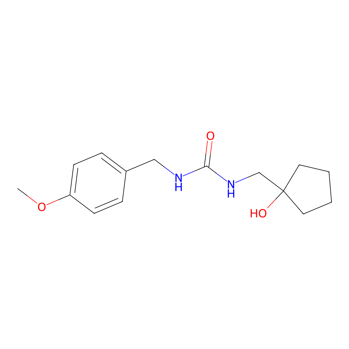 1-((1-Hydroxycyclopentyl)methyl)-3-(4-methoxybenzyl)urea molecular structure, CAS 1219905-60-8