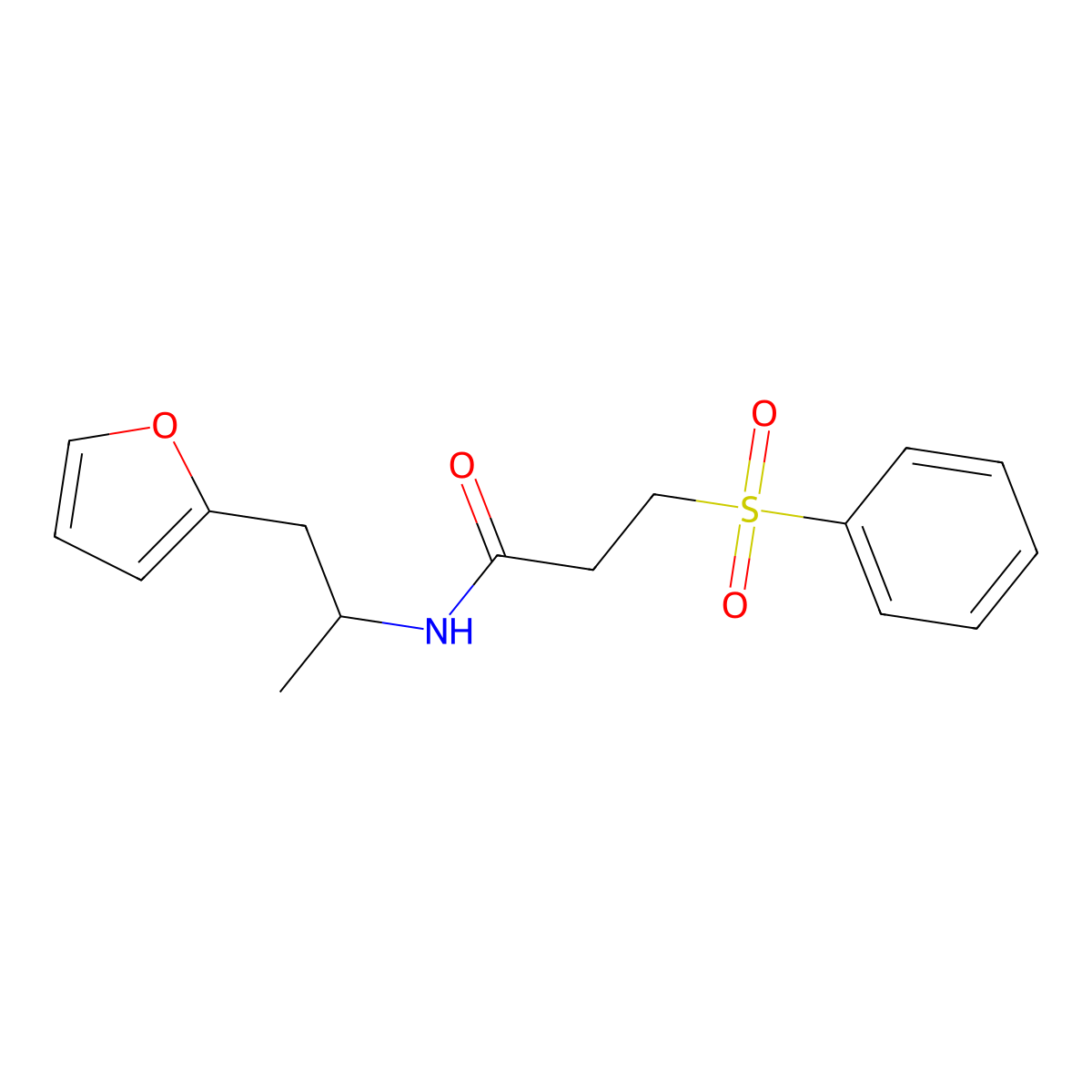 N-(1-(furan-2-yl)propan-2-yl)-3-(phenylsulfonyl)propanamide molecular structure, CAS 1219905-70-0