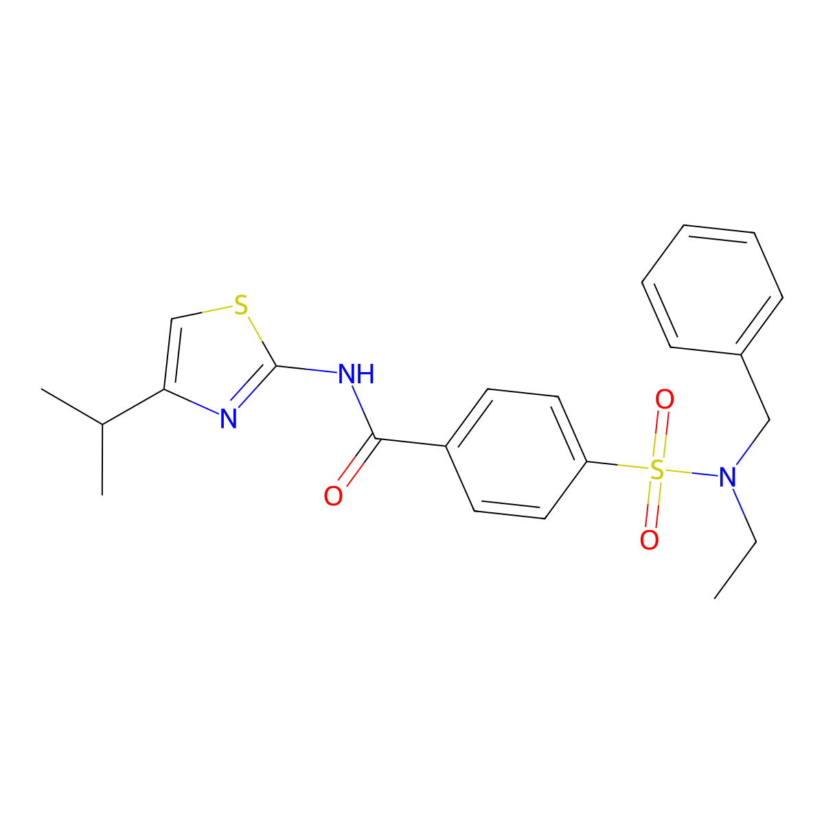 4-(N-benzyl-N-ethylsulfamoyl)-N-(4-isopropylthiazol-2-yl)benzamide molecular structure, CAS 1219905-74-4