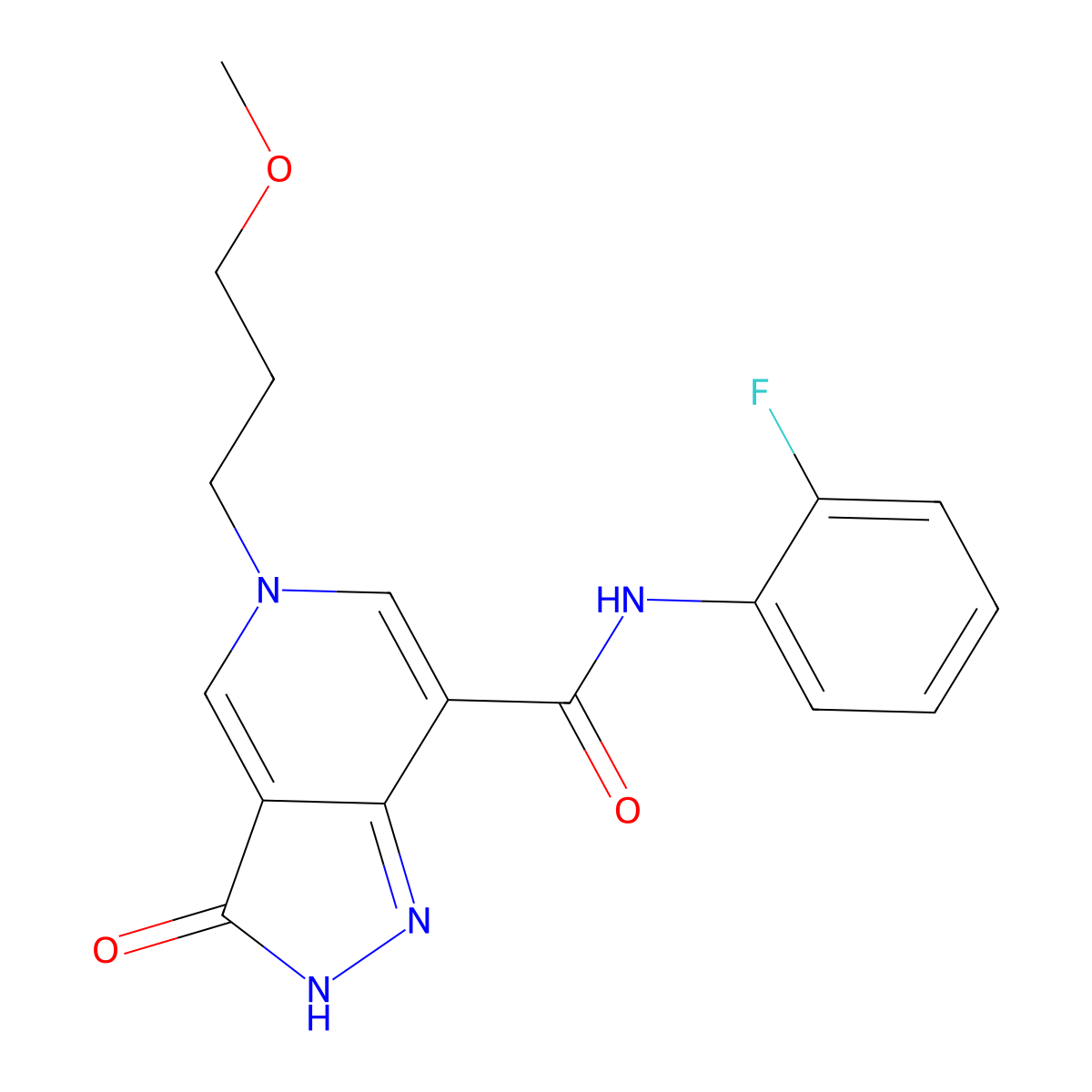 N-(2-fluorophenyl)-5-(3-methoxypropyl)-3-oxo-3,5-dihydro-2H-pyrazolo[4,3-c]pyridine-7-carboxamide molecular structure, CAS 1219905-95-9