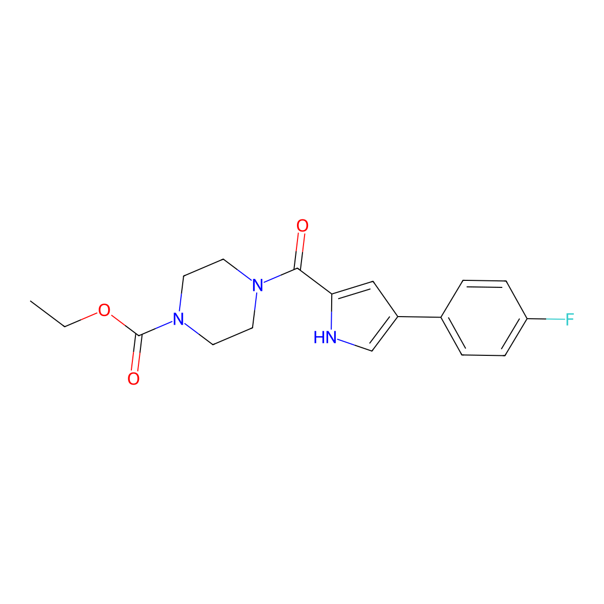 ethyl 4-[4-(4-fluorophenyl)-1H-pyrrole-2-carbonyl]piperazine-1-carboxylate molecular structure, CAS 1219905-97-1