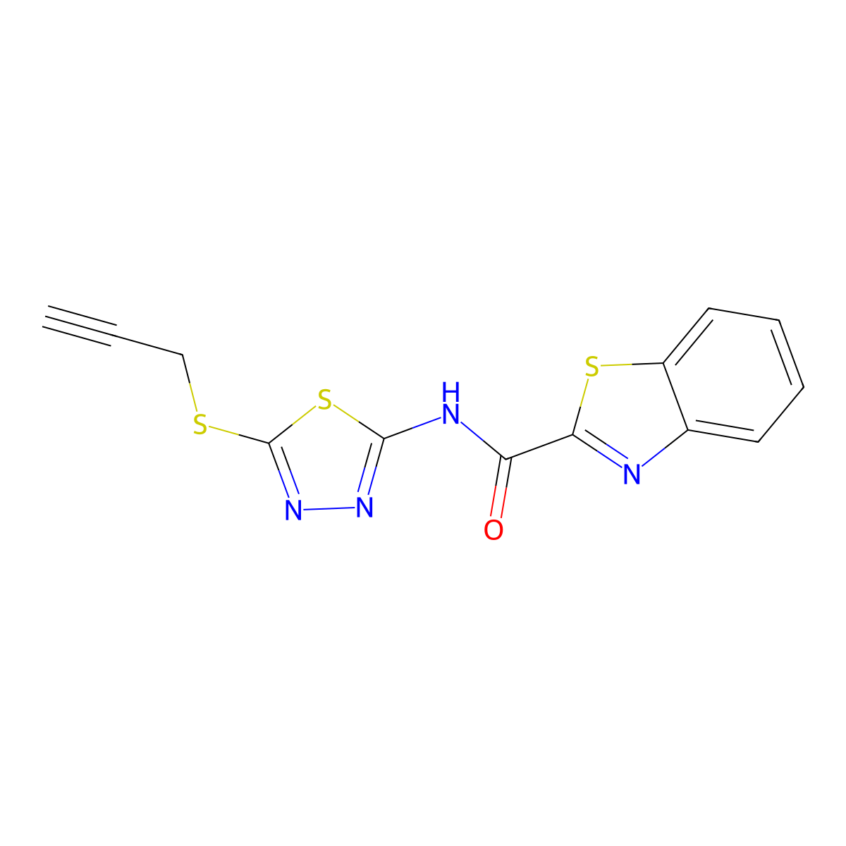 N-(5-(prop-2-yn-1-ylthio)-1,3,4-thiadiazol-2-yl)benzo[d]thiazole-2-carboxamide molecular structure, CAS 1219906-03-2