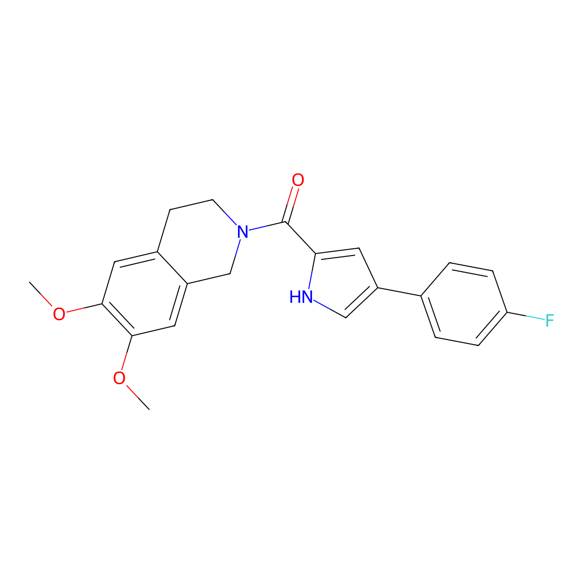 (6,7-dimethoxy-3,4-dihydroisoquinolin-2(1H)-yl)(4-(4-fluorophenyl)-1H-pyrrol-2-yl)methanone molecular structure, CAS 1219906-09-8