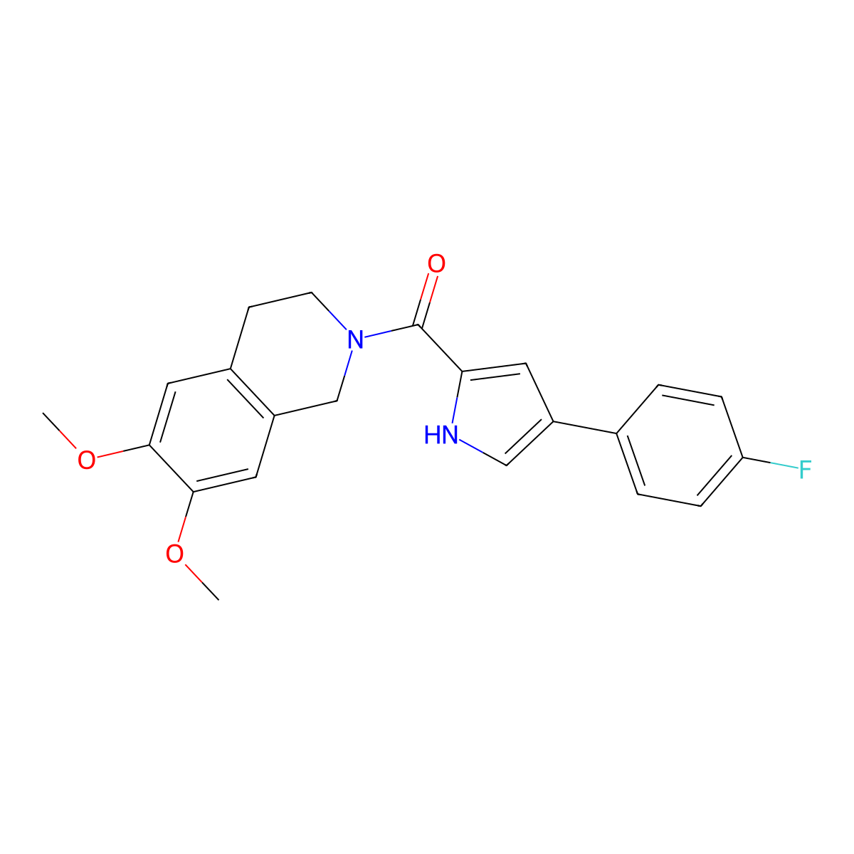 (6,7-dimethoxy-3,4-dihydroisoquinolin-2(1H)-yl)(4-(4-fluorophenyl)-1H-pyrrol-2-yl)methanone molecular structure, CAS 1219906-09-8