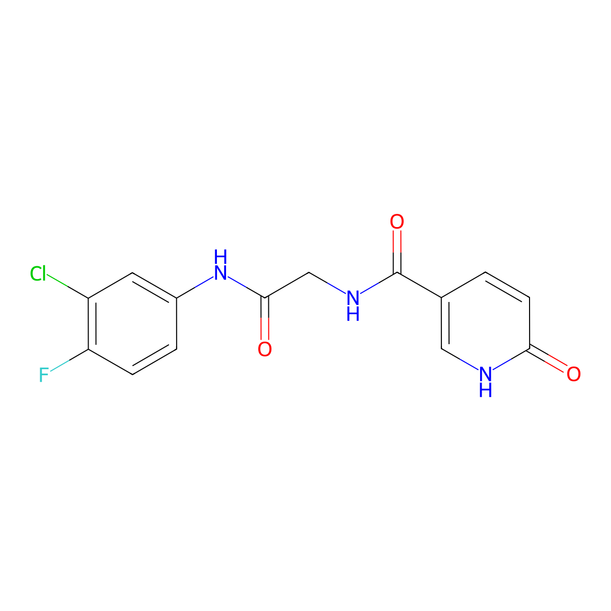 N-(3-chloro-4-fluorophenyl)-2-[(6-oxo-1,6-dihydropyridin-3-yl)formamido]acetamide molecular structure, CAS 1219906-22-5