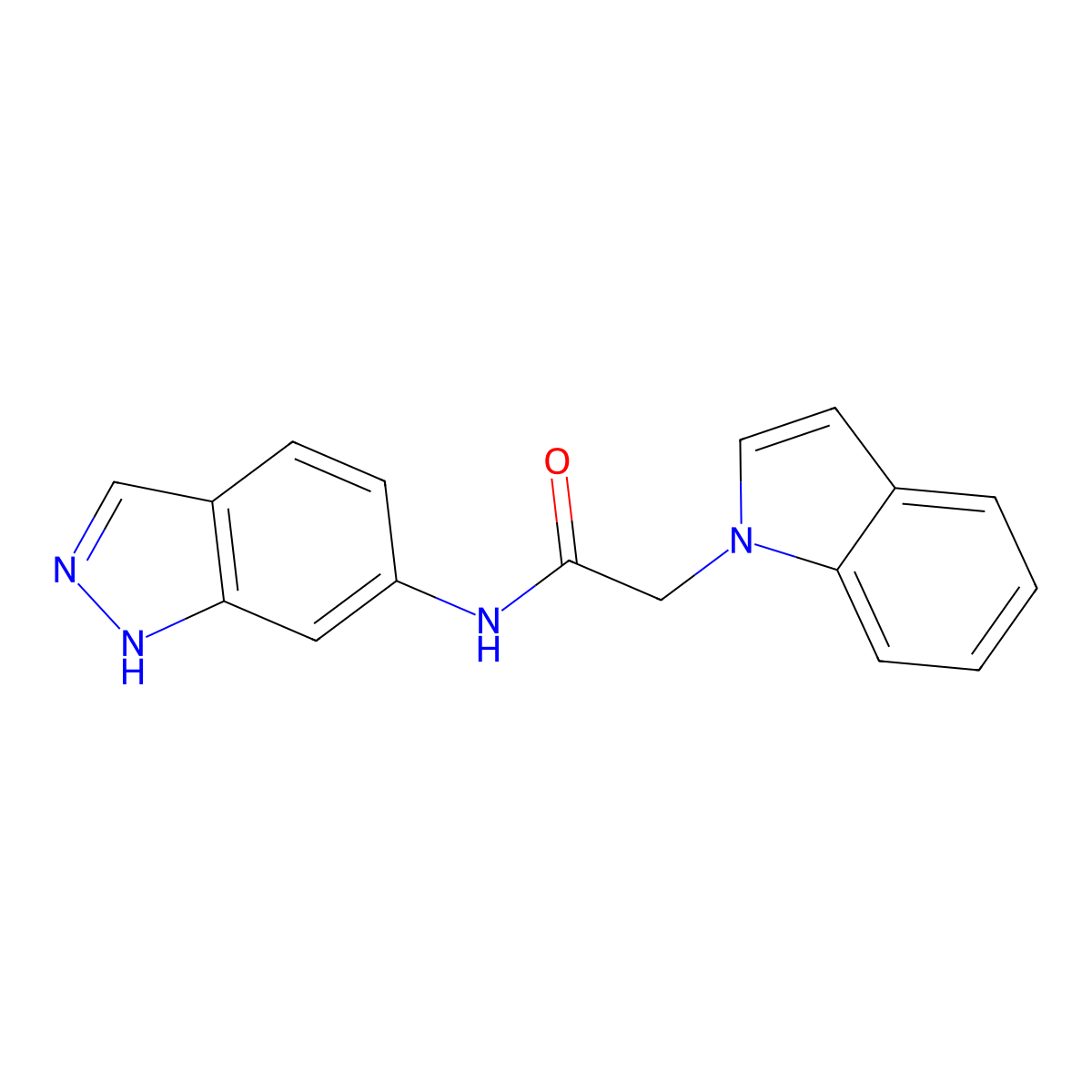 N-(1H-indazol-6-yl)-2-(1H-indol-1-yl)acetamide molecular structure, CAS 1219906-24-7