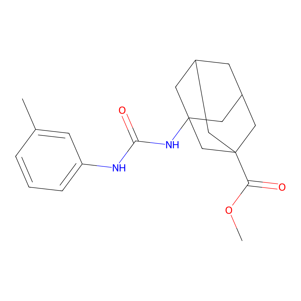 (1r,3s,5R,7S)-methyl 3-(3-(m-tolyl)ureido)adamantane-1-carboxylate molecular structure, CAS 1219906-26-9