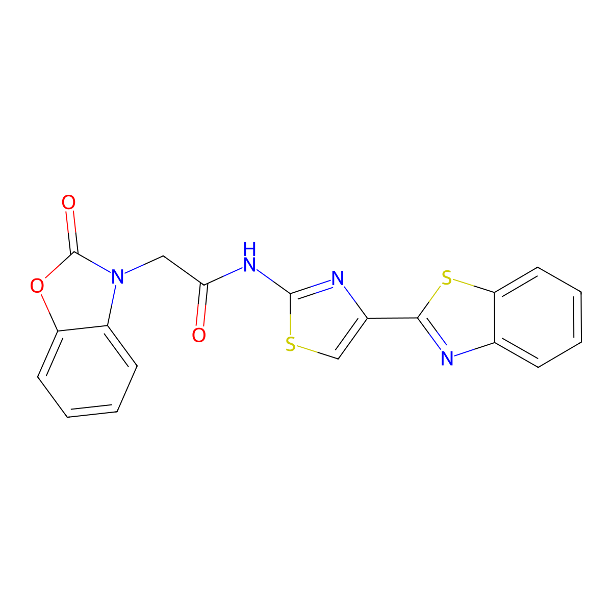 N-(4-(benzo[d]thiazol-2-yl)thiazol-2-yl)-2-(2-oxobenzo[d]oxazol-3(2H)-yl)acetamide molecular structure, CAS 1219906-36-1