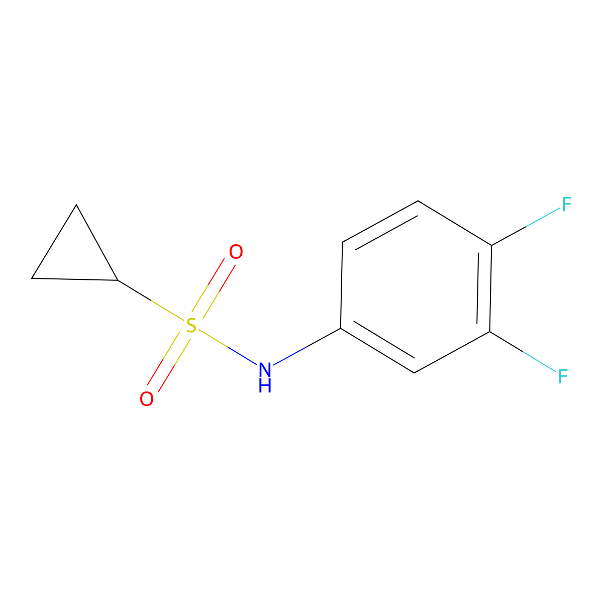 N-(3,4-difluorophenyl)cyclopropanesulfonamide molecular structure, CAS 1219906-37-2