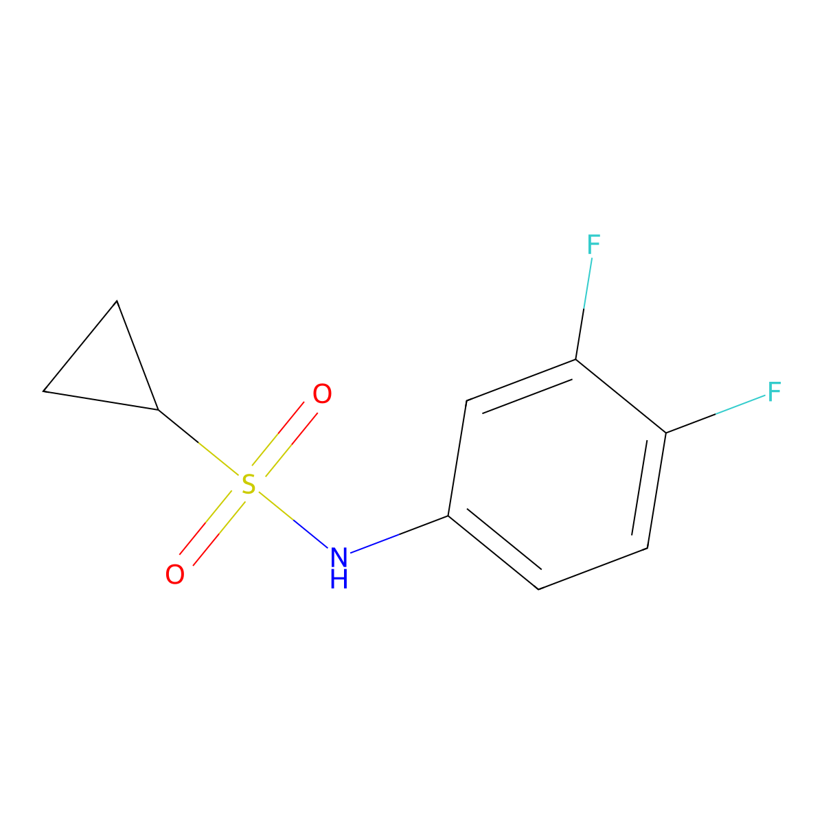 N-(3,4-difluorophenyl)cyclopropanesulfonamide molecular structure, CAS 1219906-37-2