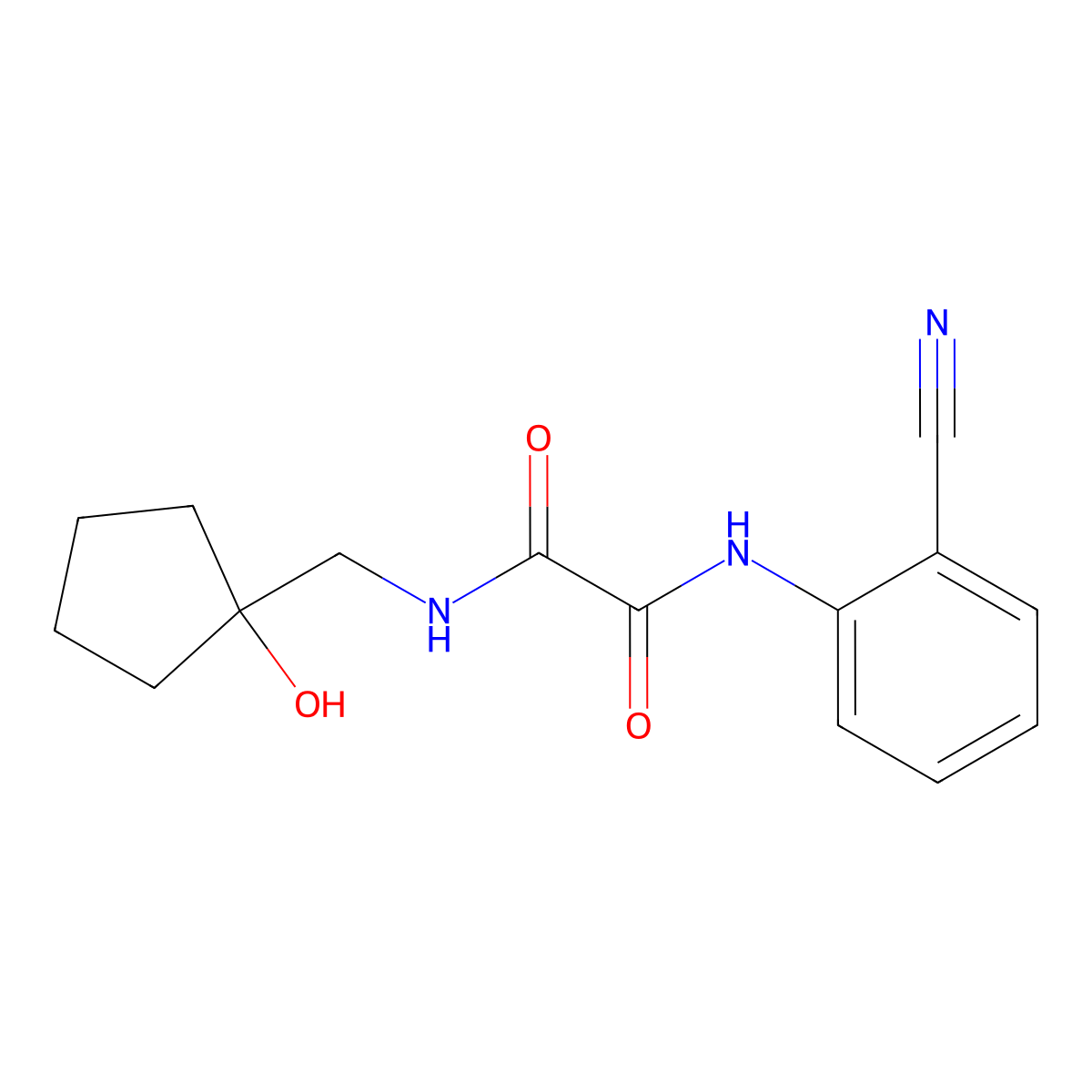 N1-(2-cyanophenyl)-N2-((1-hydroxycyclopentyl)methyl)oxalamide molecular structure, CAS 1219906-64-5